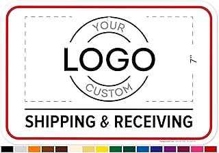 Shipping And Receiving Sign, Custom Sign with Business Logo, 12