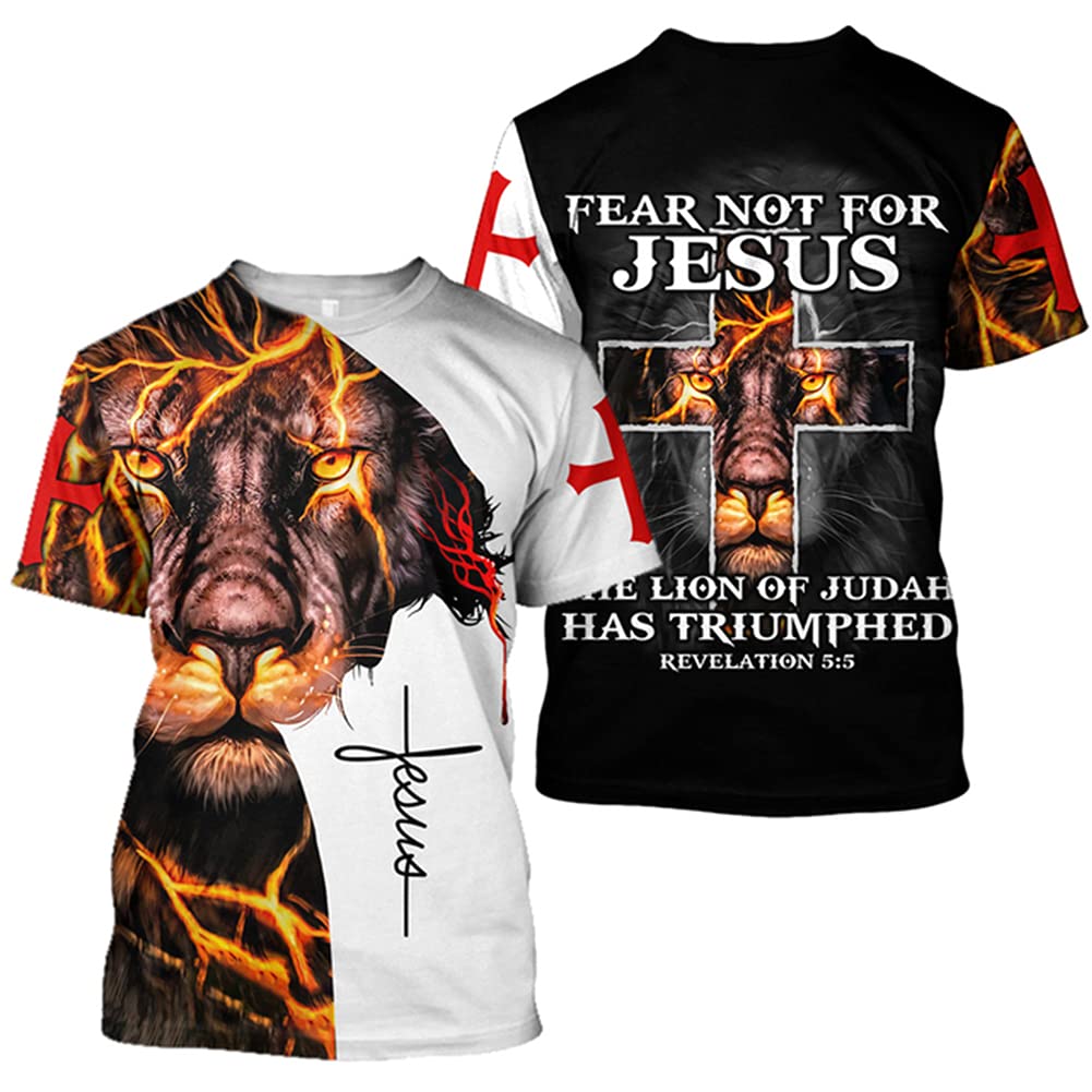 BBYOUTHJesus T-Shirt for Mens and Women, Summer Hipster Knights Templar Tattoo 3D Printed Casual Short Sleeve 7 Patterns