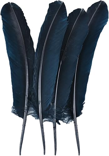 Miniatura 2 de Touch of Nature 40365 Pluma de pavo de 4 piezas para arte y manualidades, 12.25 a 13 pulgadas, color negro