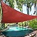 Ollieroo Shade Sail UV Block Fabric Patio Outdoor Canopy Sun Shelter with 5ft PE Ropes and Steel D-rings 16.5x16.5x16.5ft Triangle Red