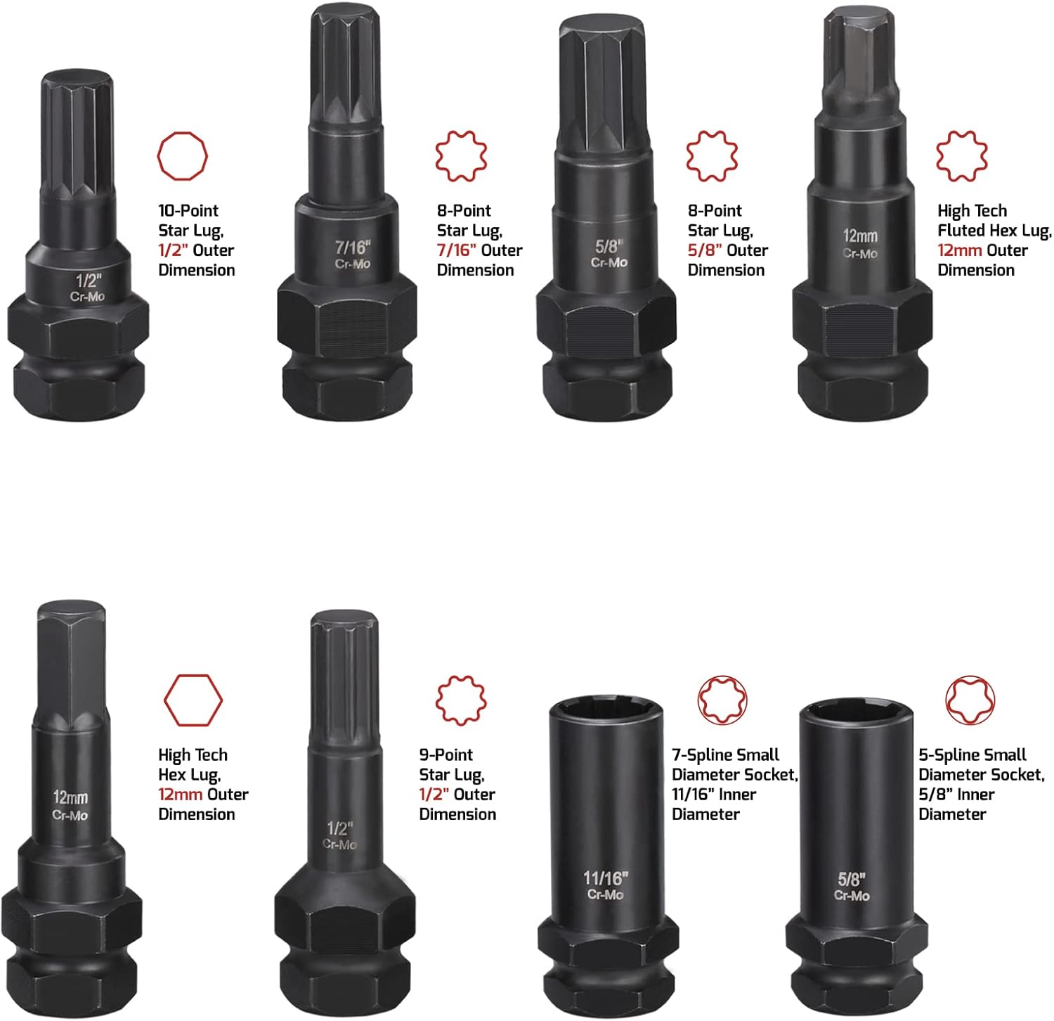 27-Piece Screw Extractor Set and 16-Piece Locking Lug Master Key Set