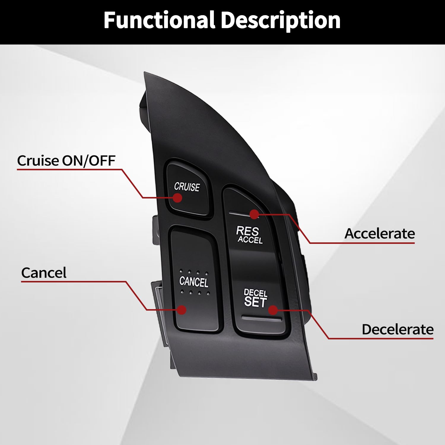 Steering Wheel Cruise Control Switch Button Right Side Compatible with Honda CR-V 2007-2011 Auto Cruise Switch Assembly Replaces 36770-SWA-A01
