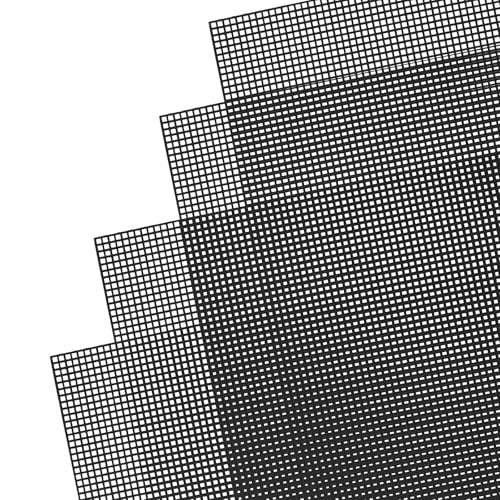 Image of Savita 6pcs Plastic mesh Sheets 7 Count Needlepoint Canvas for Embroidery Crafting and Knit and Crochet Projects (Black)