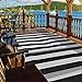 Pcinfuns Plastic Straw Rug,5'x8' Outdoor Waterproof Patio Rugs Foldable Reversible Camping Mat for Rv, Deck, Porch, Picnic, Beach, Balcony,Black & White