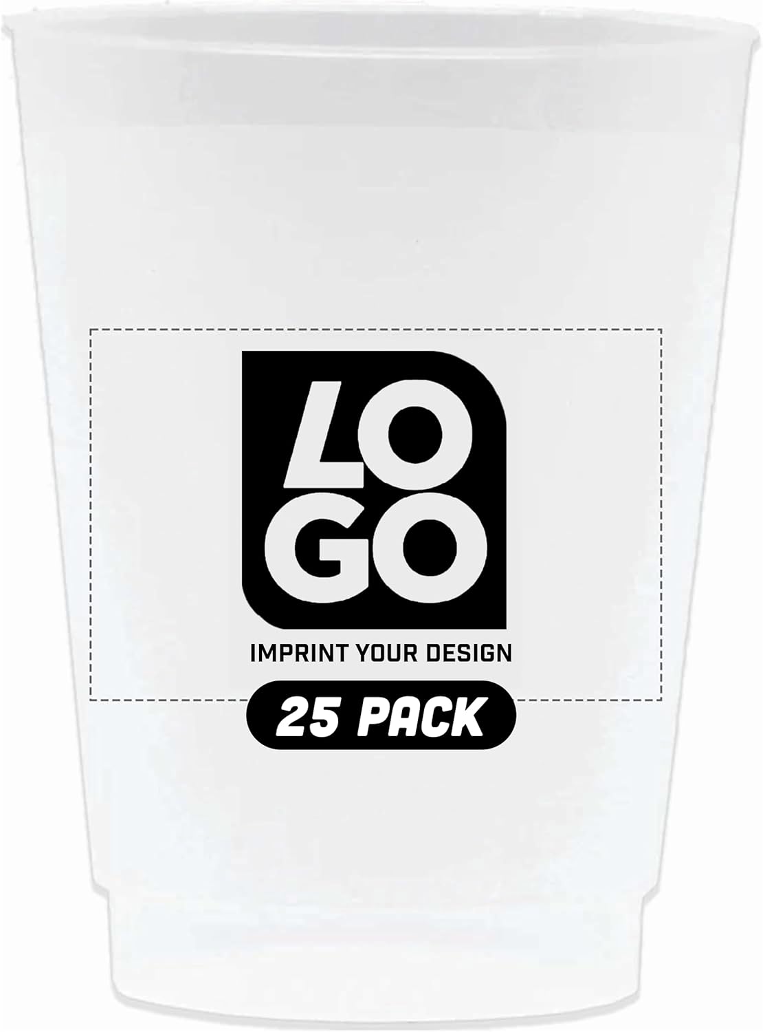Custom 10 oz Frosted Stadium Cups with Single-Color Imprint for Parties, Events, and Promotions (Qty 25)