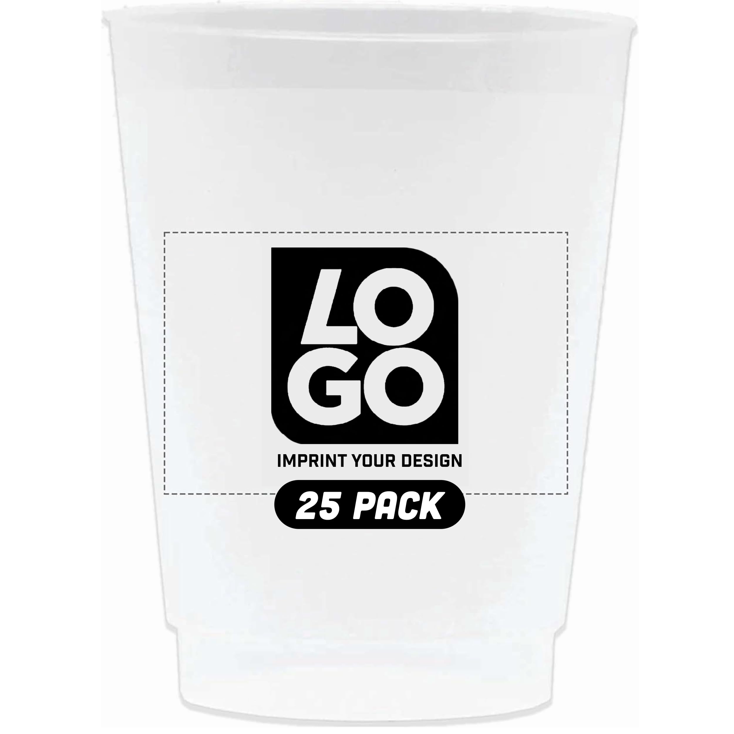 Amazon.com: Custom 14 oz Frosted Stadium Cups with Single-Color Imprint for  Parties, Events, and Promotions (Qty 25) : Home & Kitchen