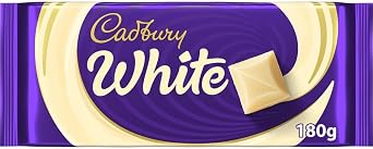 Cadbury White Chocolate Bar, Creamy White Chocolate Treat for Snacking, Sharing & Gifting 180 g