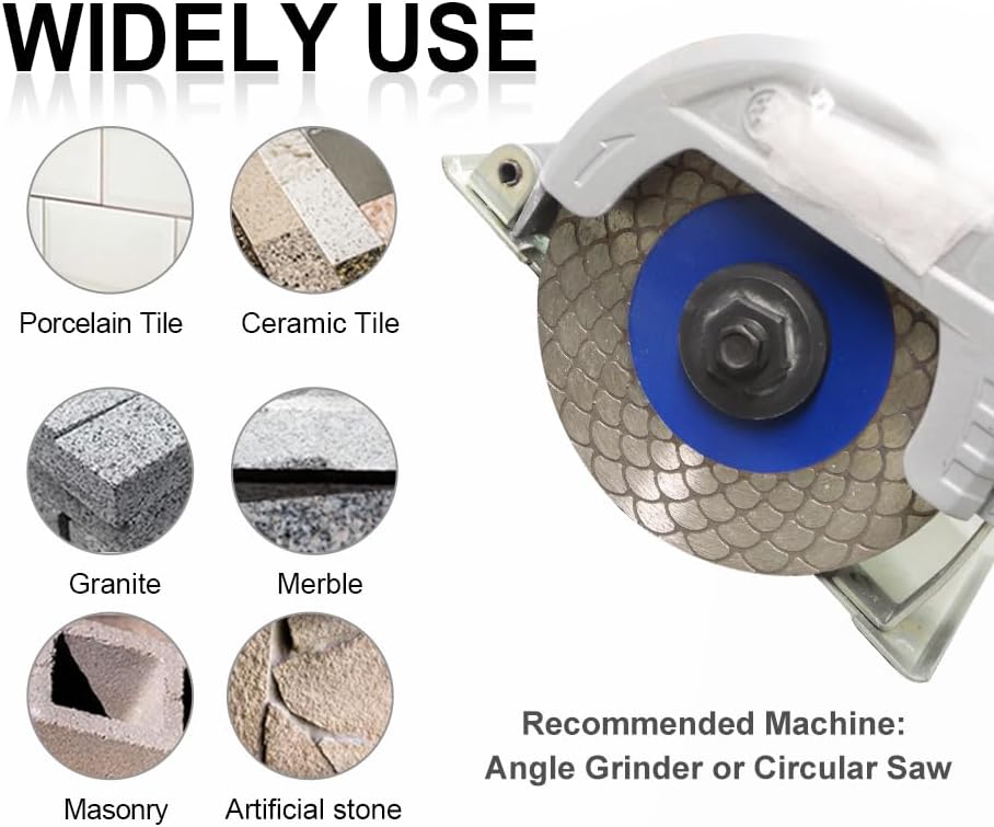 SHDIATOOL Diamond Saw Blade 5-Inch,Tile Cutting Disc,Cut-Off Wheel Grinding Cutter for Porcelain Ceramic Tile Granite Marble Stone 125mm（Pack of 3)