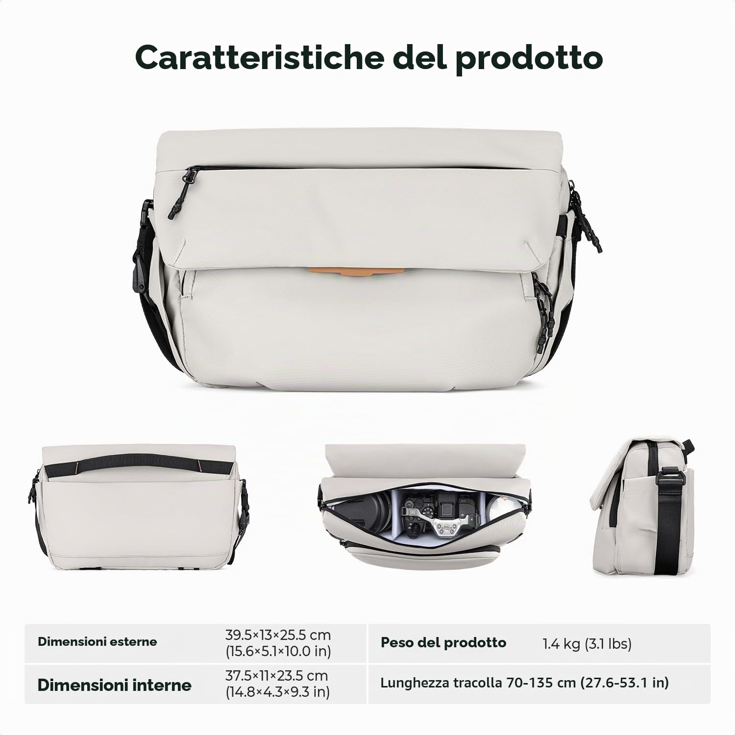 K&F CONCEPT Borsa a Tracolla per Fotocamera