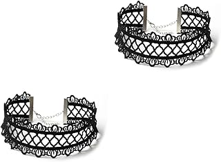 KESYOO 2pcs Lace Necklace Hollow Necklace Chocker collar hollow out accessories