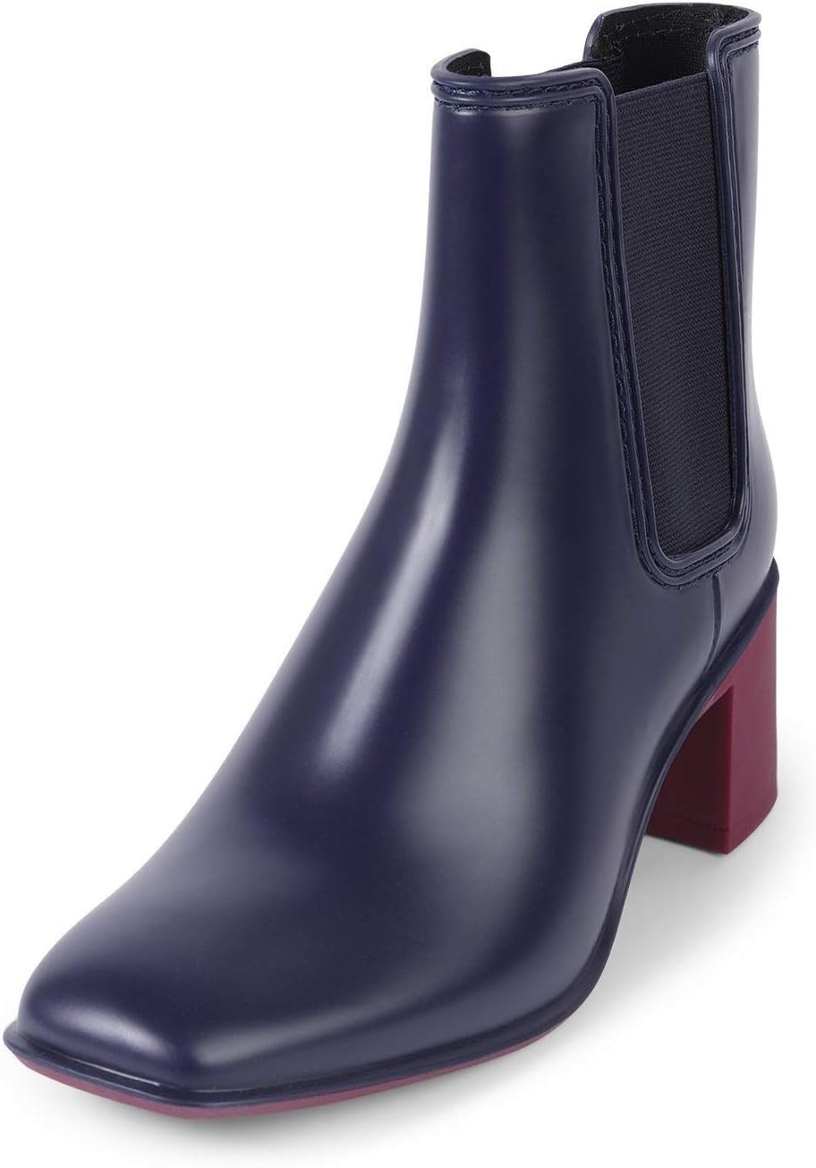 Jeffrey Campbell RAINY DAY Rain Boots Navy Combo 1