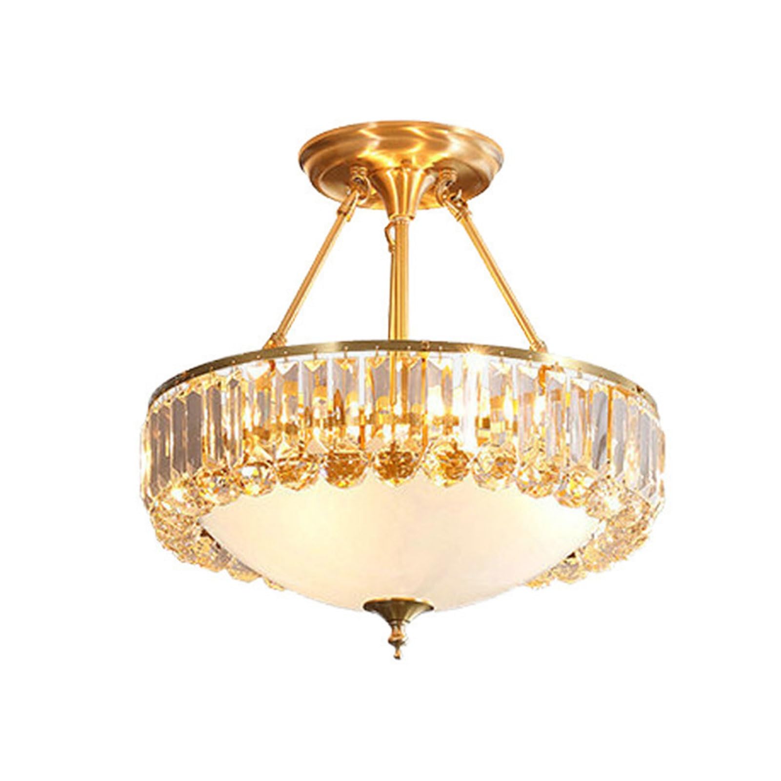 Lustre en cristal K9 moderne or 35cm, plafonnier de plafond pour salle à manger et salon