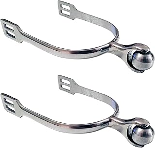 1 Pair Horse Spurs Western Stainless Steel Spurs w/Roller Ball for Equestrian Boots Men Women Ri-der Horsemanship Lovers, Horse Riding Accessories(Size:Women Horse Spurs)