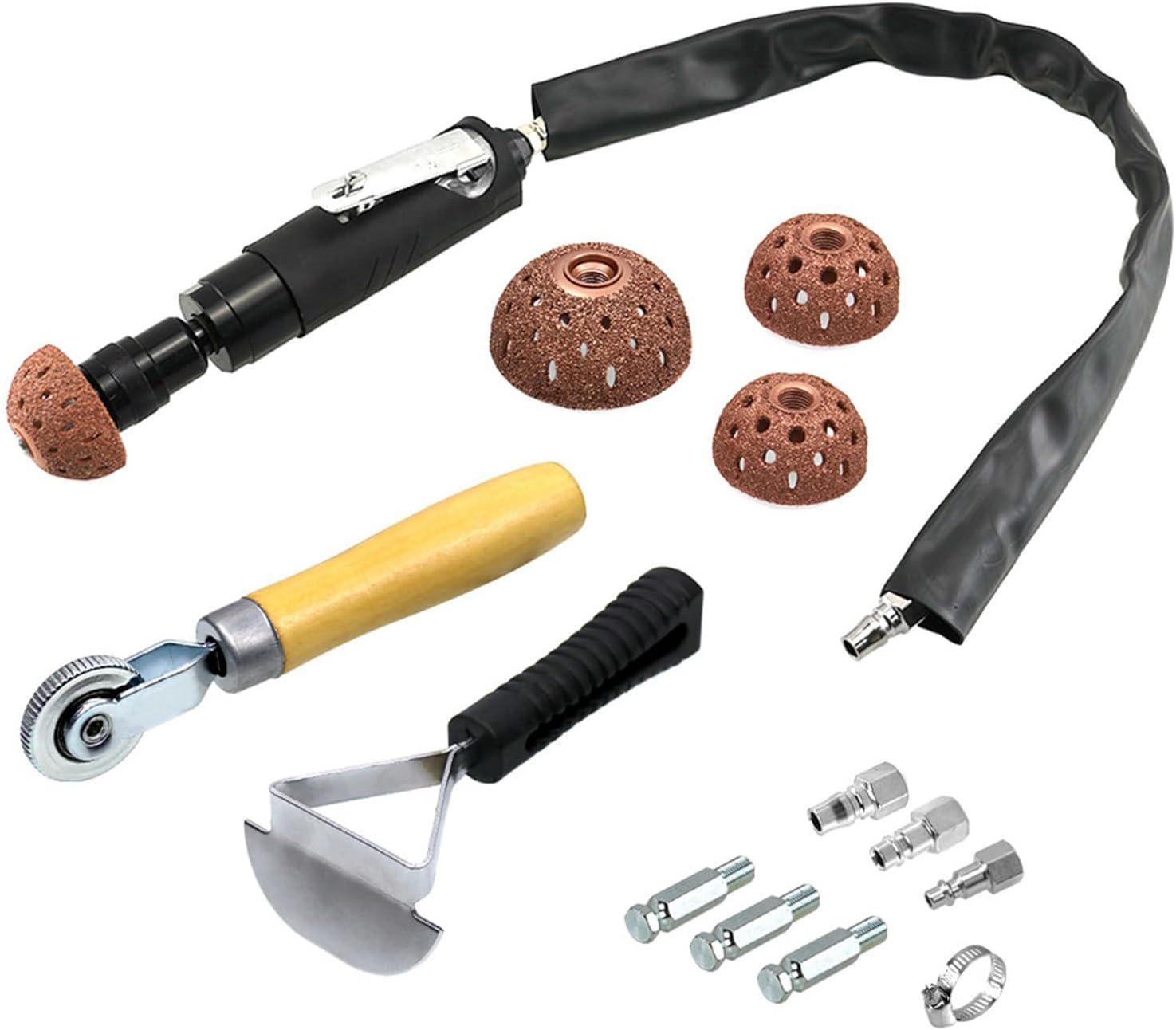 Heavy Duty Air Powered Tire Repair Systems with 2500rpm Buffer Roller and Polishing Accessories for Inner Liner Repair Tire Treaded Rubber Removal Tool