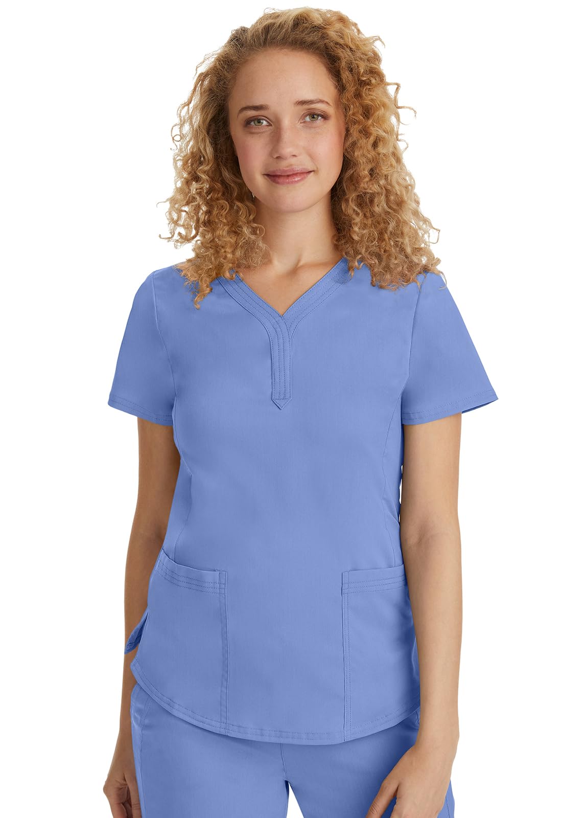 Healing Hands Scrubs for Women Y-Neck Jane Modern Fit, Triple Stitch Detail, 2 Pockets, 2-Way Stretch & Shirttail Hem - 2167