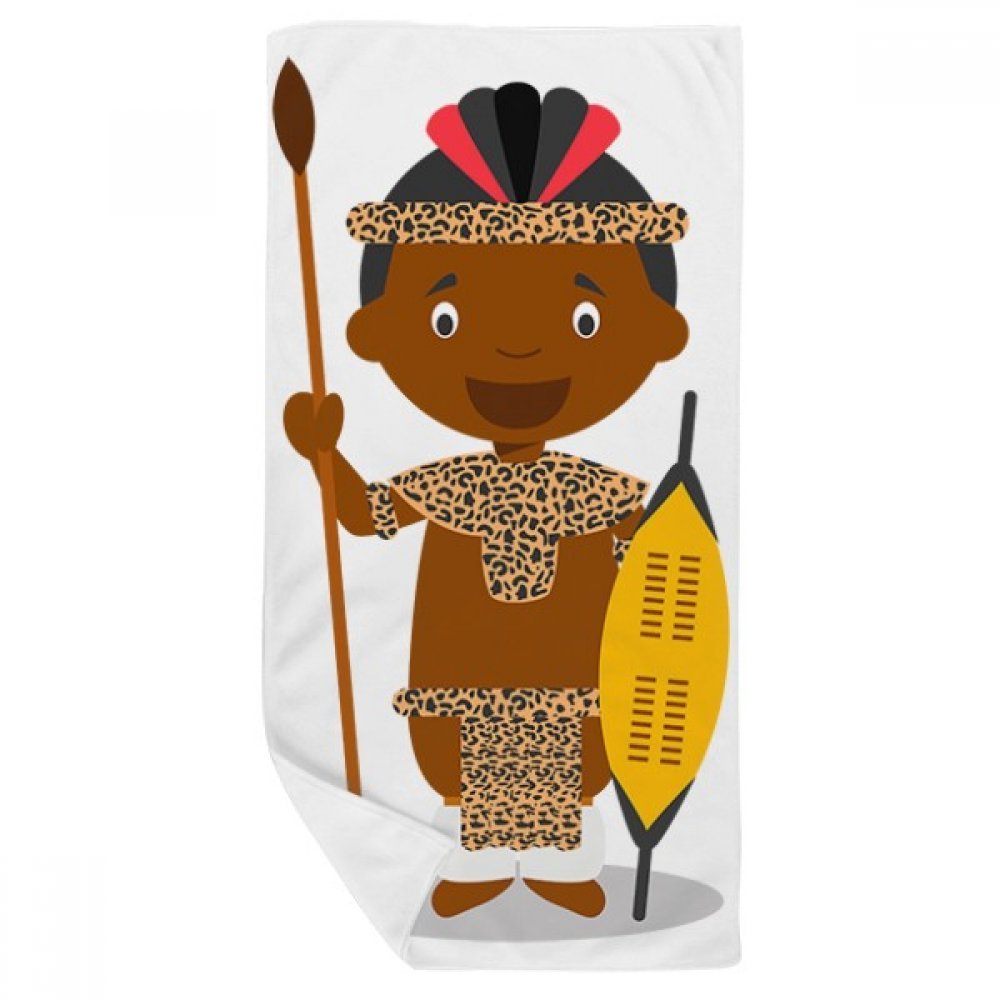 Serviette de bain Tribu Afrique du Sud 35x70cm en tissu multicolore doux