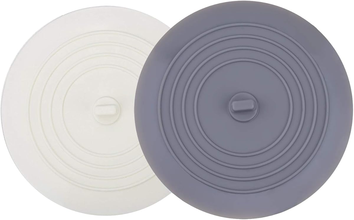 V-TOP Tub Stopper 2 Pack, 6 inches Large Silicone Drain Plug Hair Stopper Flat Suction Cover for Kitchen Gadgets Bathroom Accessories and Laundry