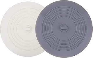 V-TOP 6 Inch Silicone Tub Stopper 2 Pack - Large Flat Drain Plug with Strong Suction for Bathroom, Kitchen Sink & Laundry Tub