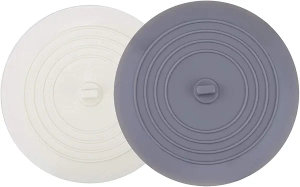 V-TOP Tub Stopper 2 Pack, 6 inches Large Silicone Drain Plug Hair Stopper Flat Suction Cover for Kitchen Gadgets Bathroom Accessories and Laundry