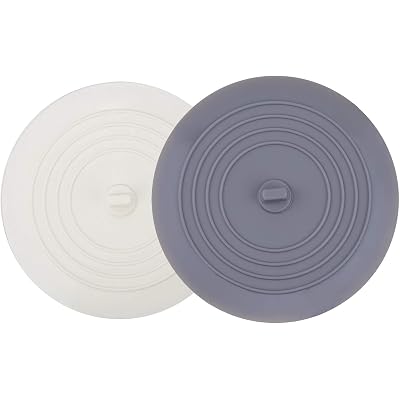 V-TOP Tub Stopper 2 Pack, 6 inches Large Silicone Drain Plug Hair Stopper Flat Suction Cover for Kitchen Gadgets Bathroom Accessories and Laundry