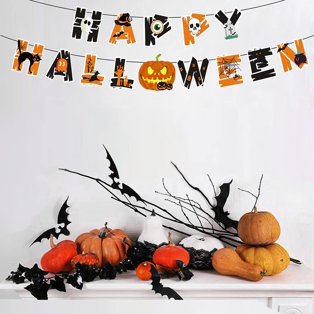 8-teiliges Halloween-Banner-Set – Stoff, 110 Cm, Für Tür & Wand, Gruselige Motive