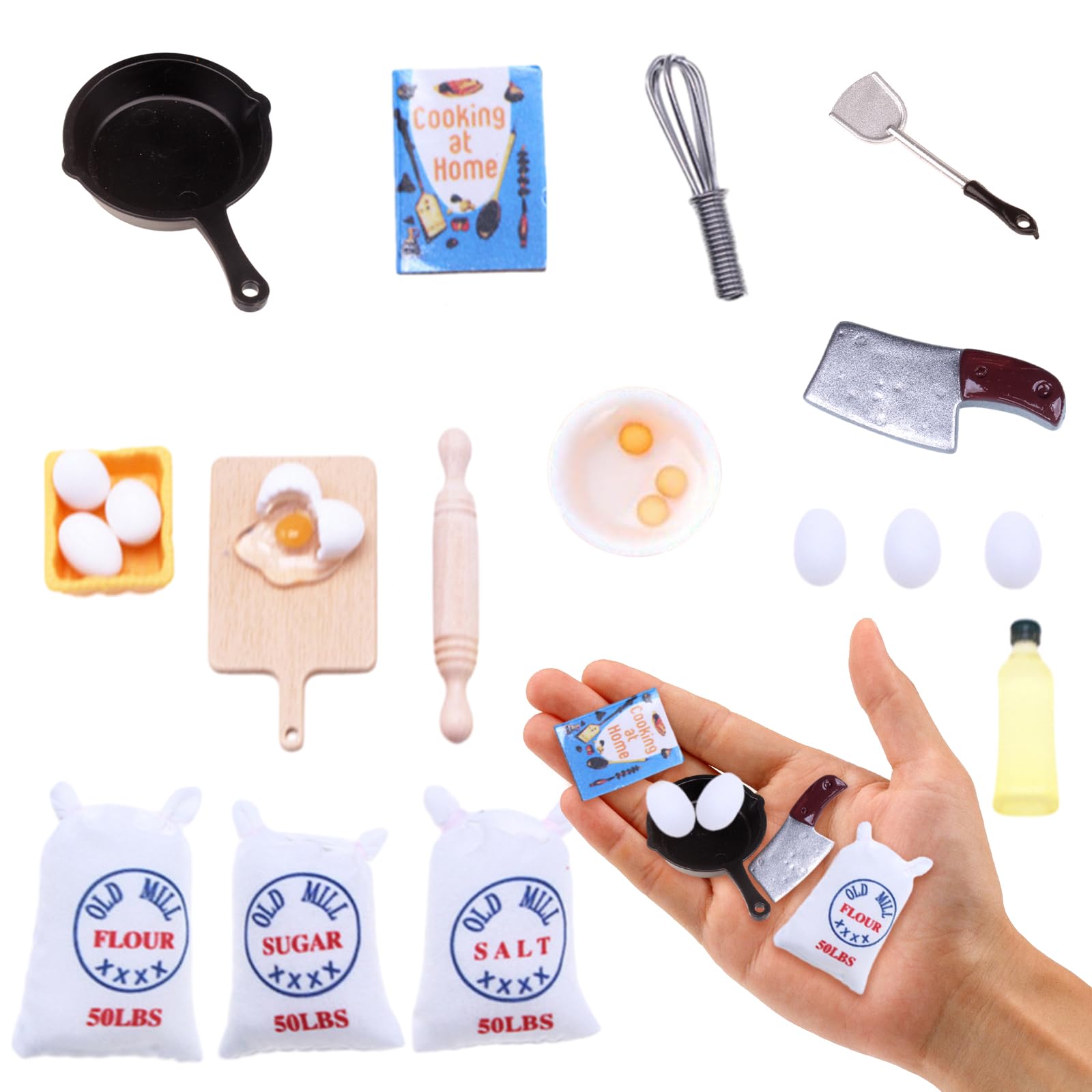 Set 20 Pezzi Accessori In Miniatura Per Casa Delle Bambole - Cucina Giocattolo Per Bambini 3+