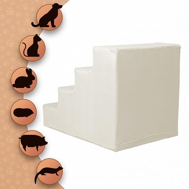 Foto 5 de 5 de MG Design Escalera para Mascotas de Blanco - 4 peldaños