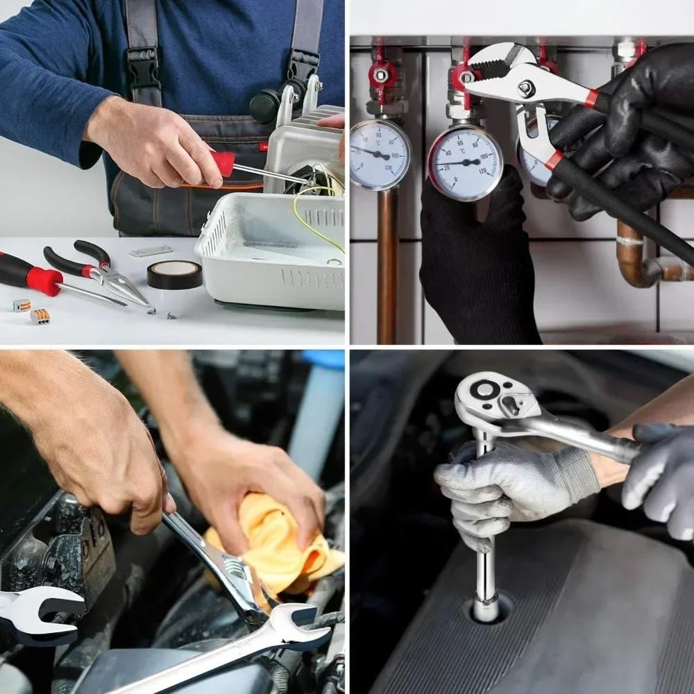 klucze nasadowe Zestaw narzędzi mechanicznych 248 elementów, uniwersalne nasadki i klucze, zestaw narzędzi ręcznych, zestaw narzędzi do naprawy samochodów Zestaw Narzędzi