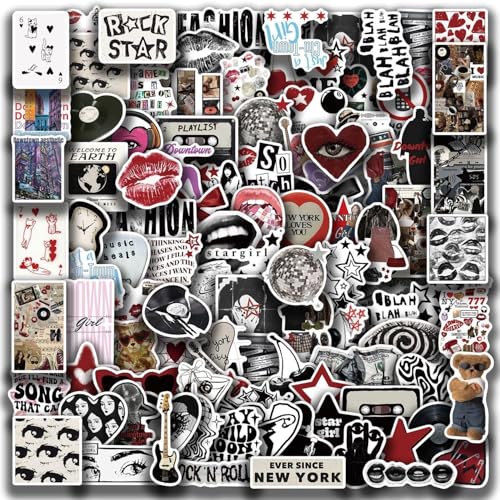 Pack de 100 Stickers Esthétiques Vintage Y2K - Autocollants Ironiques et Cool pour Bouteille, Ordinateur, Streetwear - Décorations Résistantes à l'Eau pour...