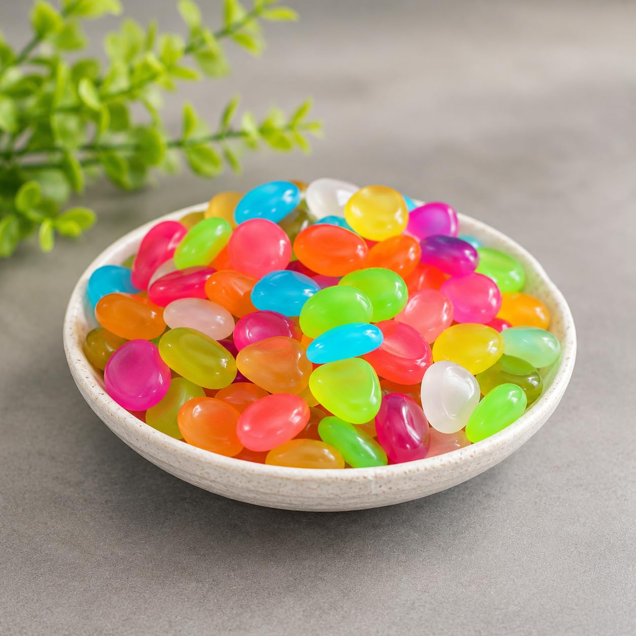 Colourful Jelly Bean Shaped Decorative Stones, Multicolour, Resin Pebbles for Garden and Home Decor-image-47
