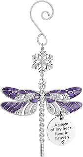 In Memory of Loved One Gifts Dragonfly Gifts for Women Dragonfly Memorial Charm, A piece of My Heart lives in Heaven Dragonfly Memorial Gift Lost Loved One Gift