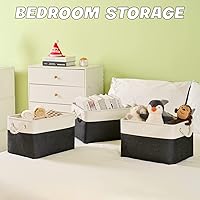 Vista 4 de Paquete de 3 contenedores de almacenamiento, canastas de almacenamiento de tela para almacenamiento plegables de lona medianas para organización