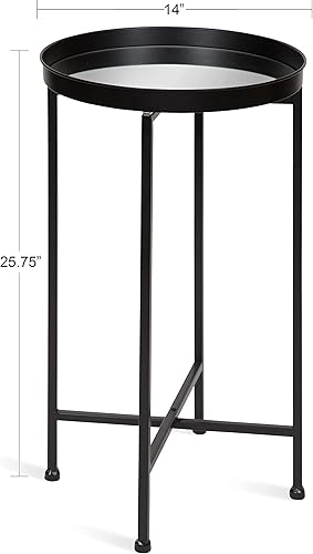 Miniatura 76 de Kate and Laurel Celia - Mesa redonda plegable de metal, negro con base dorada Dorado/Negro,Dorado/blanco,Negro -,Negro/Oro,Negro /Gris,Negro,