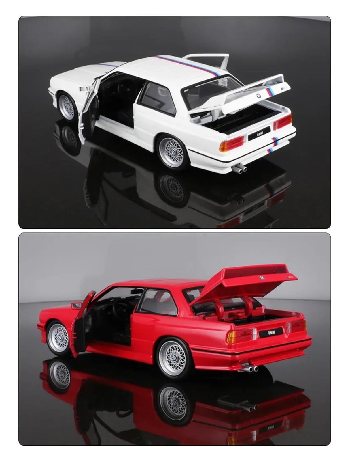Metallo Scala Replica 1 24 Per Bmw 1988 M3(E30) Modello Diecast Auto Edizione Classica Sportiva Lega Veicolo Giocattoli Collezione(White)