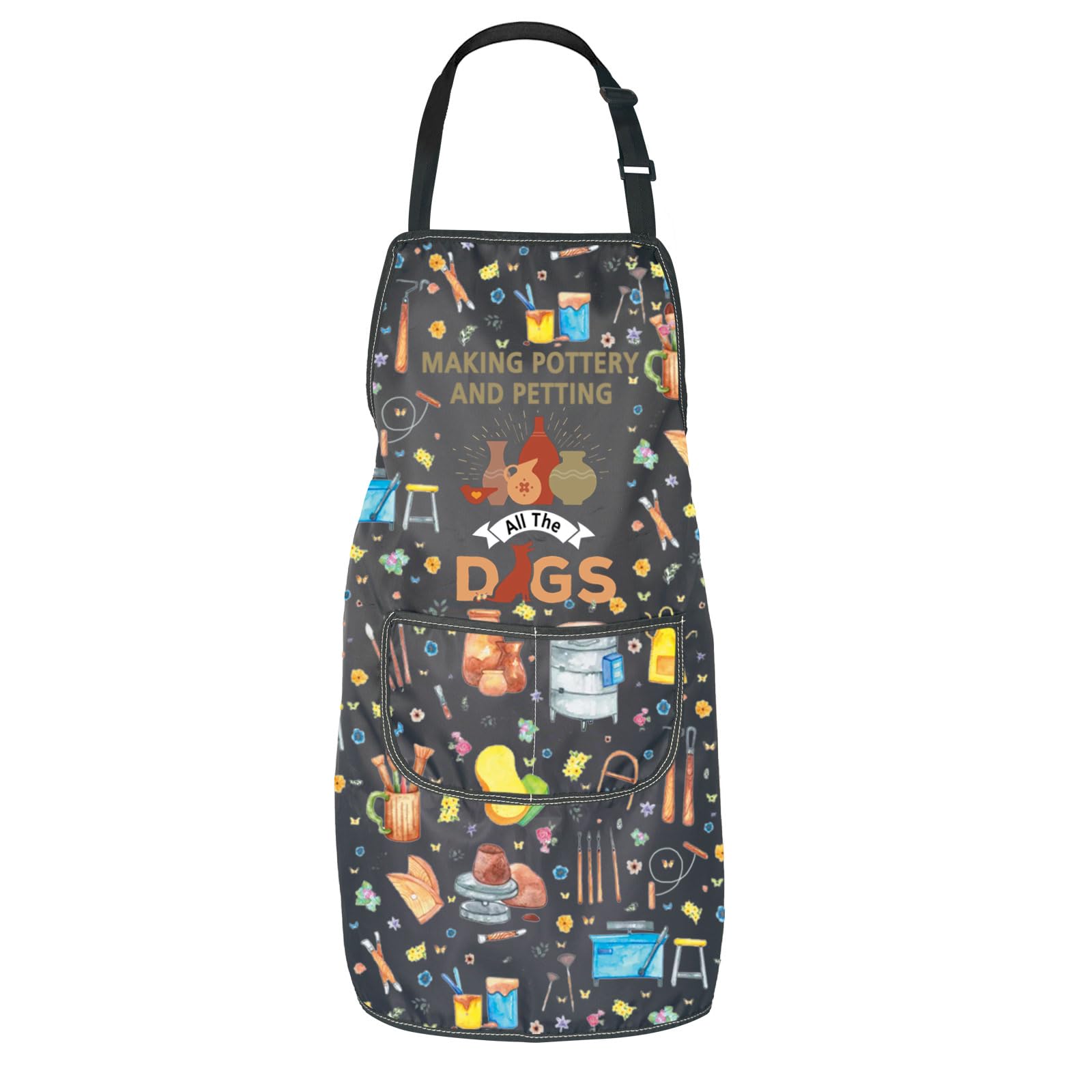 JNIAP Pottery Artist Gift Making Pottery and Petting All the Dogs Apron Ceramics Gift
