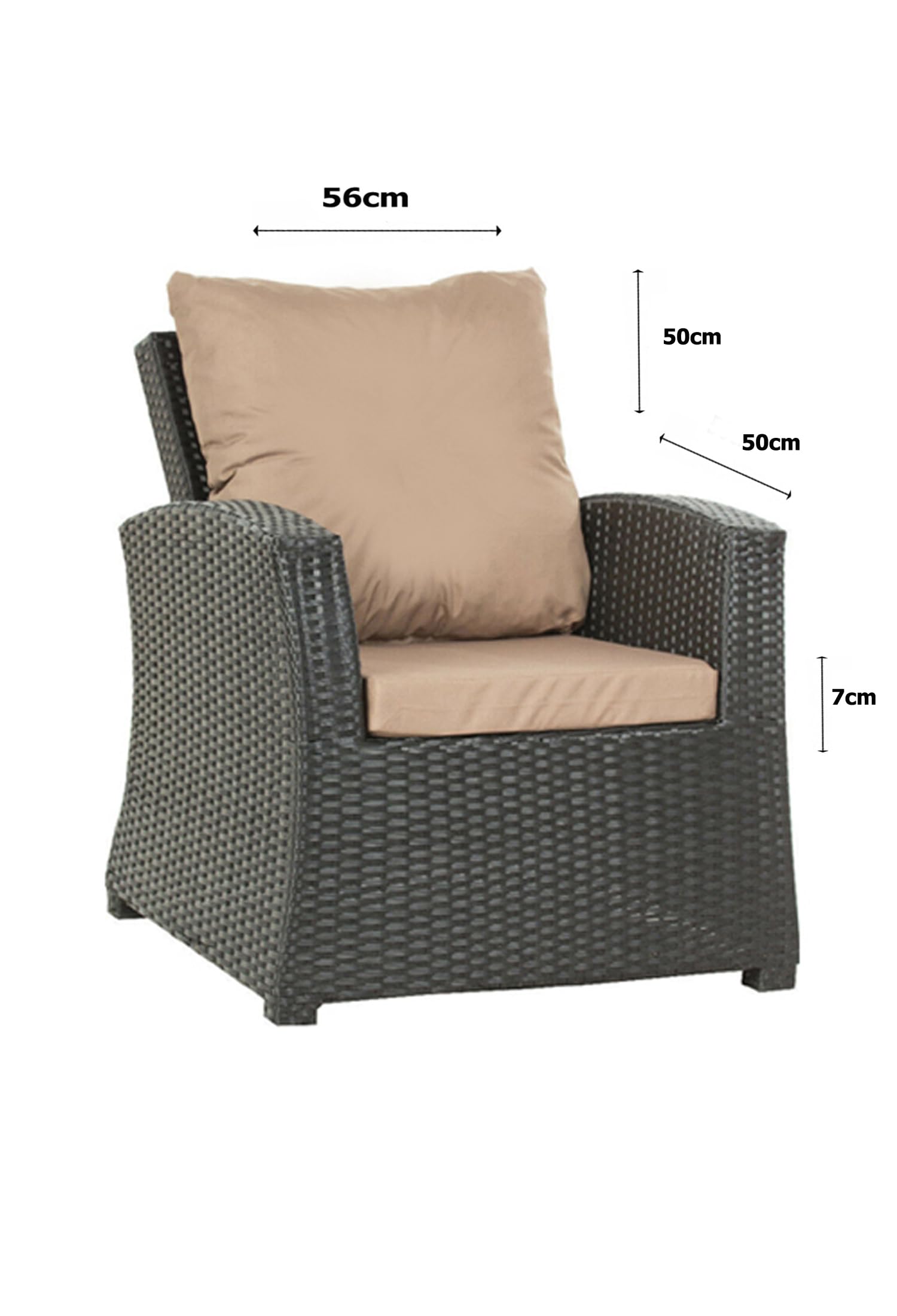 Cuscini per Poltrone da Giardino – Morbidi e Confortevoli, Ideali per Mobili in Rattan, Sedie Relax e Divani da Esterno – Set di - Seduta + Schienale (Beige)