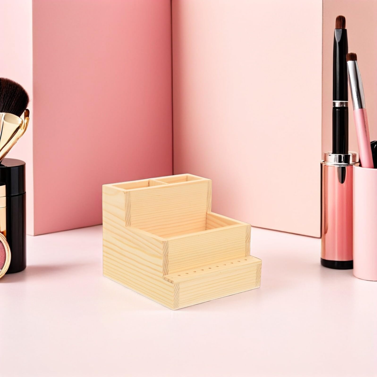PLAFOPE 2pezzi Organizzatore per Strumenti per Unghie Legno Porta Trapano per Unghie per Manicure Supporto per Espositori per Custodia Portautensili