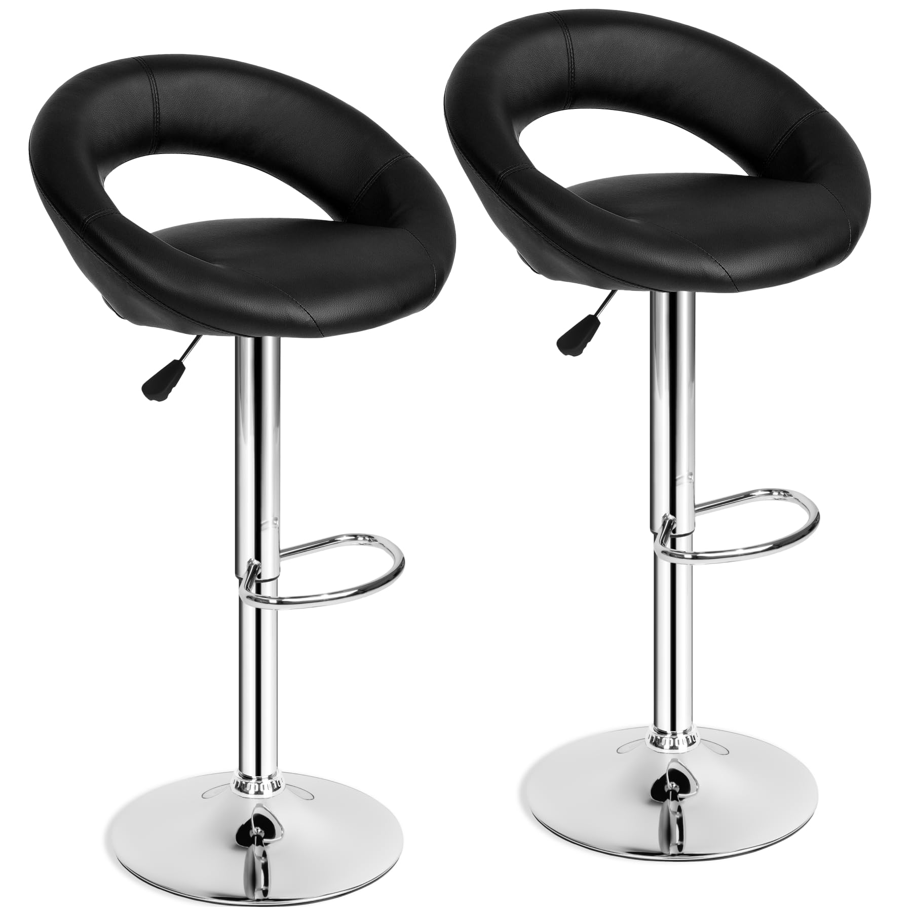 Chaise de bar pivotante 360° avec assise rembourrée et repose-pied confortable