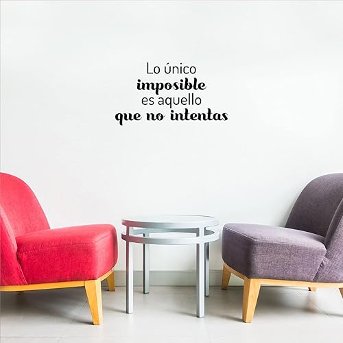Miniatura 2 de Calcomanía de vinilo para pared, Lo Único Imposible ES Aquello Que no Intentas/The Only Impossible Thing is What You Don't Try (Lo Único Imposible