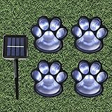 Obrecis Outdoor LED Solar Garden Path Lawn Yard Decor Lamp, Solar Dog Cat Animal Paw Print Lights (Solar Paw)