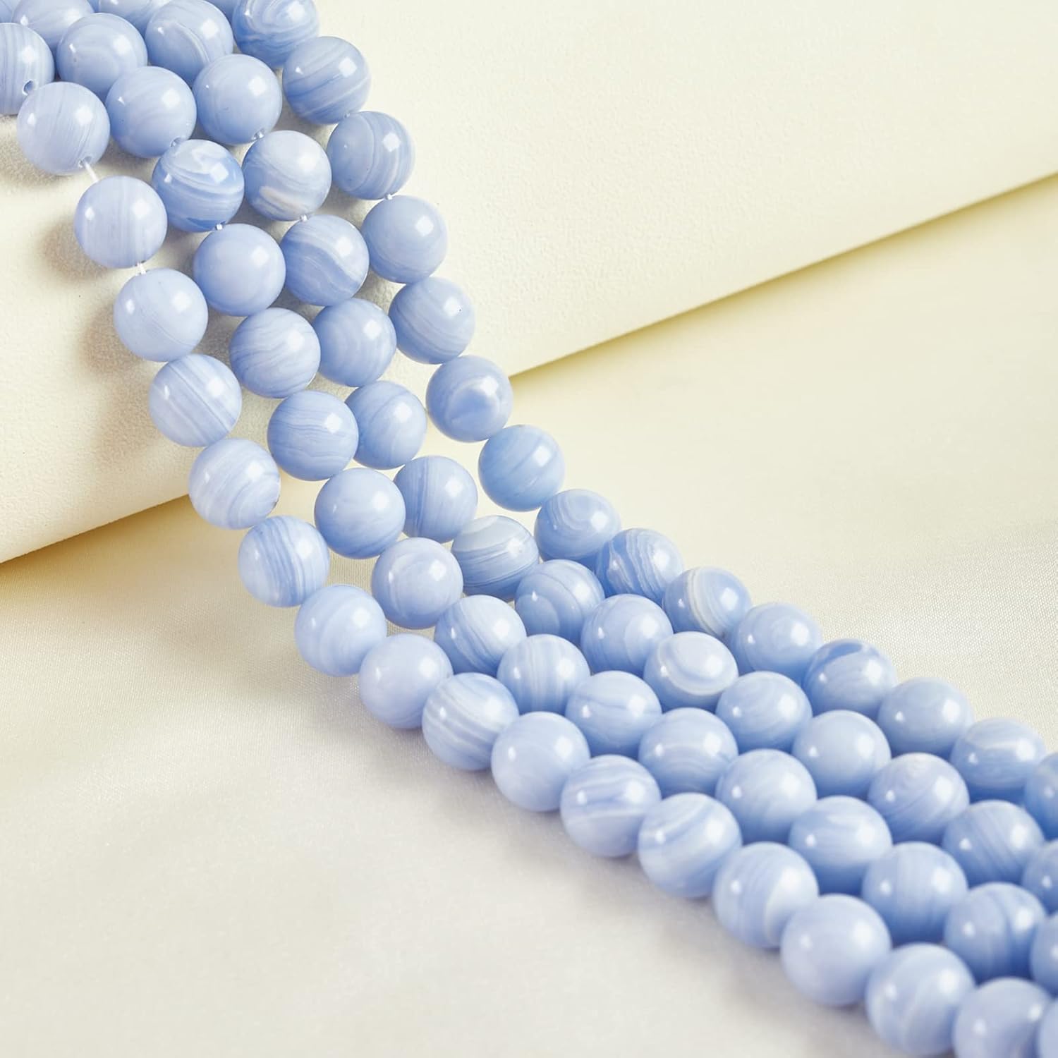 100pcs 6mm Blue Lace Agate Beads Natural Gemstone Beads Round Loose Beads for Crafting and Jewelry Making - Image 3