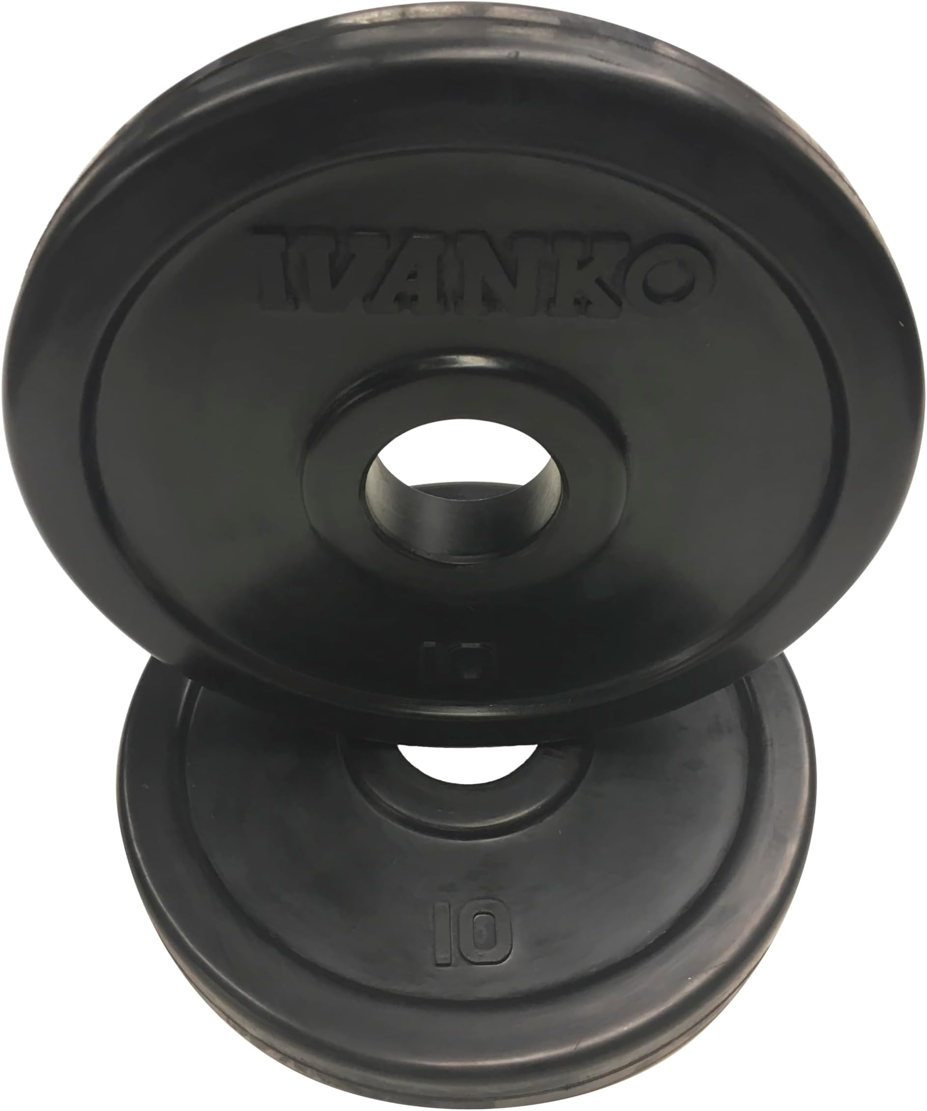 (RUBO-10) Rubber Olympic Plate, Black, 10 lbs (PAIR) …