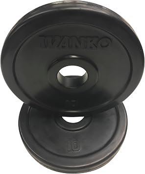 IVANKO RUBO-10 Rubber Olympic Plate, Black, 10 lbs PAIR ...