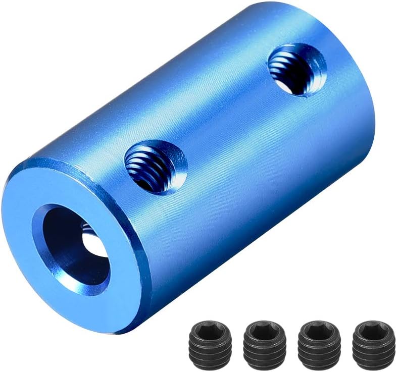 sourcing map6mm to 6mm Bore Rigid Coupling Set Screw L25XD14 Aluminum Alloy,Shaft Coupler Connector,Motor Accessories,Dark Blue