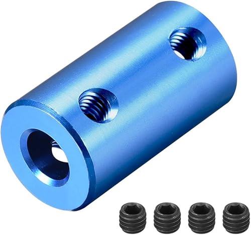 Miniatura 48 de uxcell Juego de acoplamiento rígido de 0.236 in a 0.276 in Tornillo L25XD14 aleación de aluminio, conector de acoplador de eje, accesorios de motor