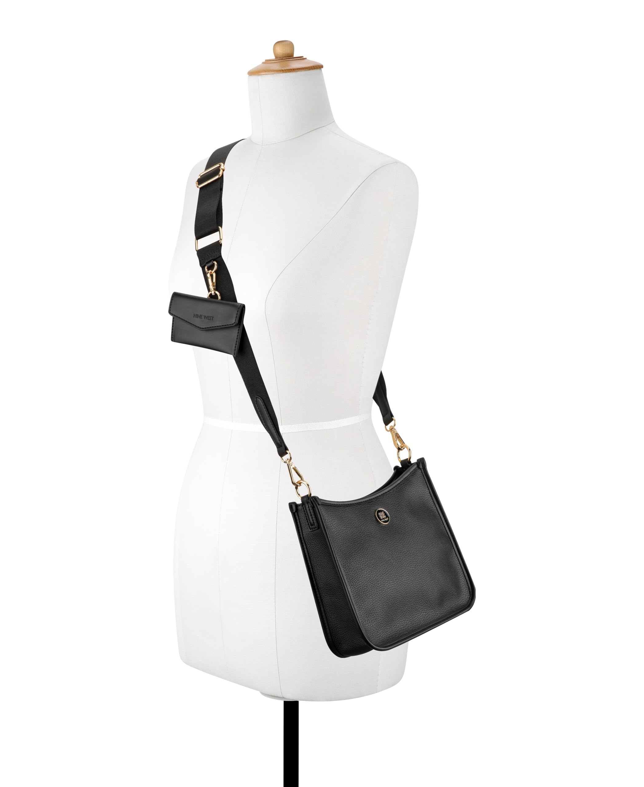 Nine West Nalini Small Crossbody, Deisgner Mano, Moda, Bolso de Hombro, Color Negro para Mujer, S