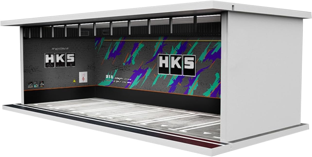 Sharplace Diecast Model Car Display Case, Simulation 1/64 Scale Parking Lot Display Case with Lights for Collectors Gifts