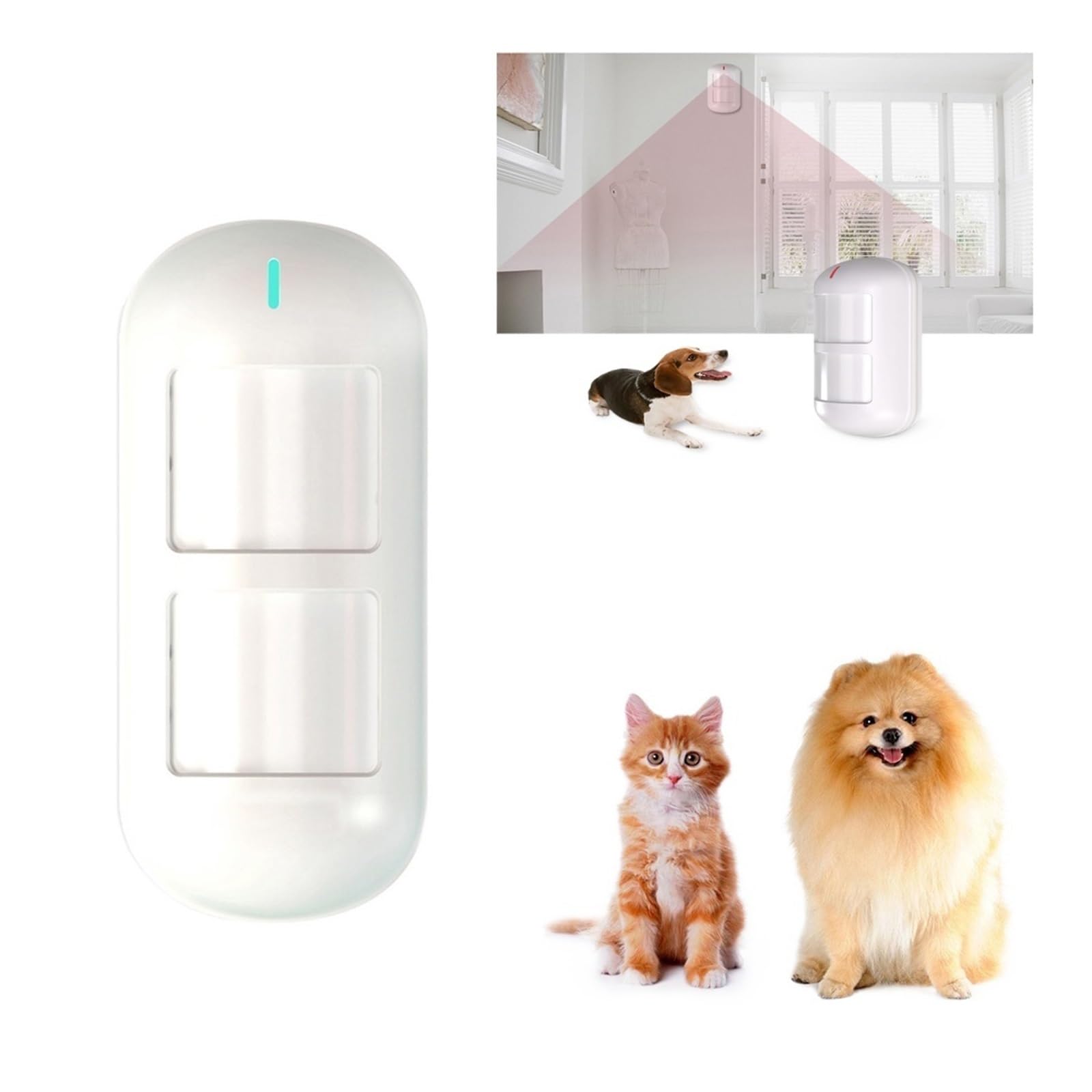 Alarme Intelligente, Alarme Intelligente Sans Fil, 3 Pièces, Détecteur Intelligent, Double Capteur Immunitaire For Animaux De Compagnie, Compatible Avec L'alarme Domestique
