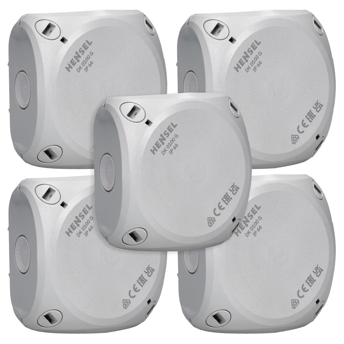 5 Stück Hensel DK 0100 G Kabelabzweigkasten Feuchtraumdose IP 66 bis 2,5 qmm ohne Klemme