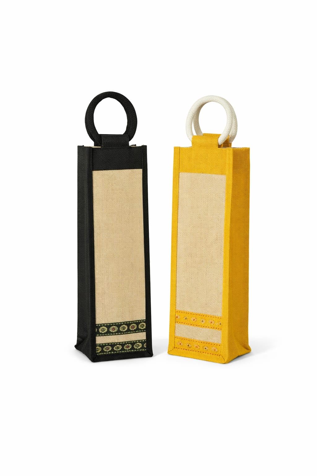 Jute Wine Bottle Carrier Bag - Stylish & Reusable -11 Jute Wine Bottle Carrier Bag - Stylish & Reusable -11